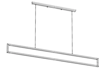 Minimalist Rectangle Frame Island Light Metal 3D model