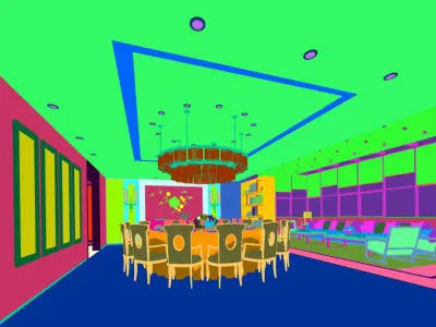 Business Restaurant - Coffee - Banquet  65 3D model