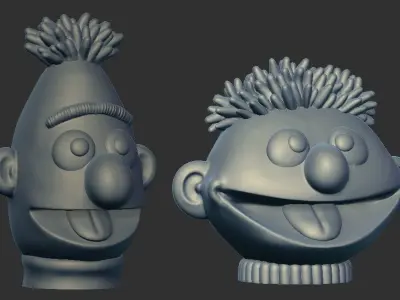 Ernie  Bert HEAD 3D Printable model from Sesame Street 3D print model