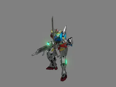 Attacker Gundam 1 A 3D model