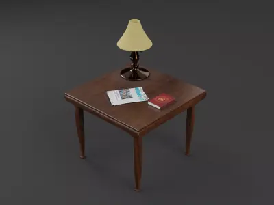 Wooden Table 3d Low-poly 3D model