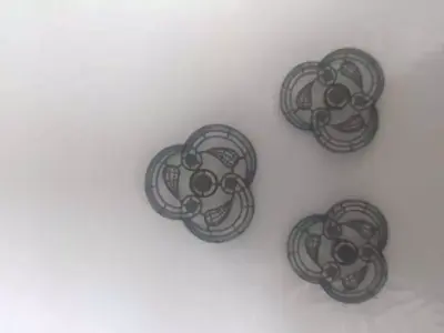 Pendant Set 2 three metal circles 3D print model