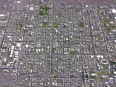 Almaty - 3D City Model Low-poly 3D model