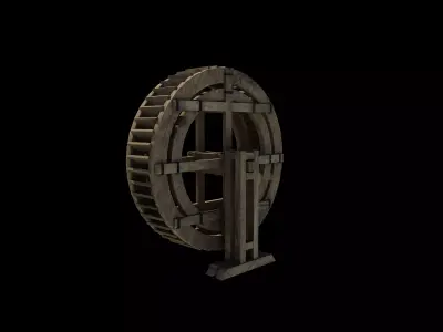 wooden water wheels 3D model