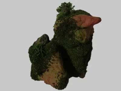3D Cliff modell Low-poly 3D model