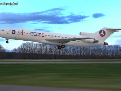  Air France Boeing 727 Airliner Rigged for Maya 