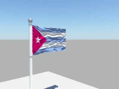 Cuba flag 3D model