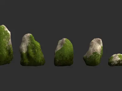 Rock Set 03 - Ivy Low-poly 3D model