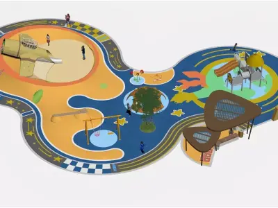 Outdoor Childrens Activity Area 3D model