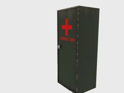 First aid cabinet  Low-poly 3D model