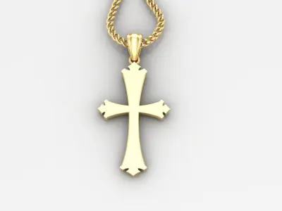 Light Gold 18K Cross Pendant 1CP009 3D print model