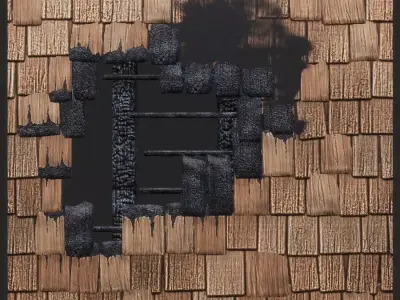 Environment Roof Modules Game Assets Low-poly 3D model