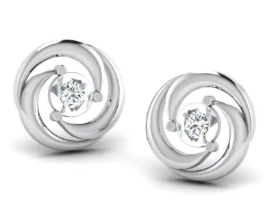 Gold Diamond Women Earring 3D print Model 3D print model 116