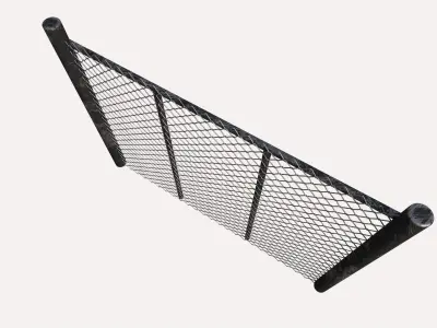 Wire Chain Link Fence 3D model