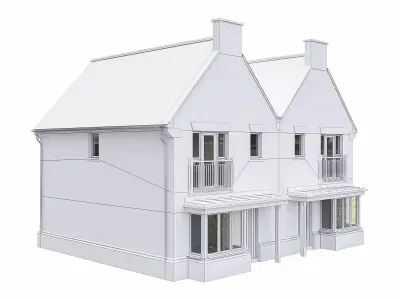 Neighborhood Houses P03 Low-poly 3D model