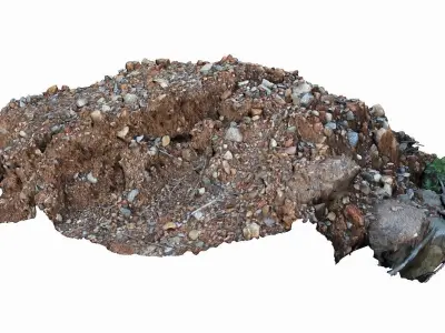 Mound rock Low-poly 3D model