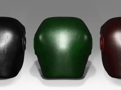 Futuristic sci-fi helmet science fiction robot Low-poly 3D model