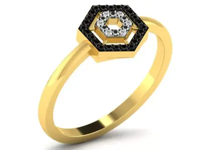 Light Weight Yellow Gold Diamond Ring DR-5855 3D print model