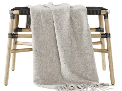 Rattan ottoman MD41  3D model