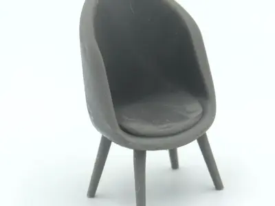 miniature Oval living room chair  3D print model