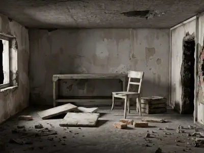 Abandoned Room Interior Scene  Low-poly 3D model