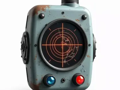 Retro Signal Detector 3D Model SciFi Locator Prop Low-poly 3D model