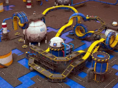 Sonic Chemical Plant BUILDER Low-poly 3D model