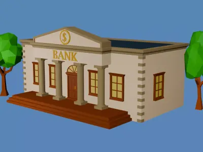 Low Poly Bank Free low-poly 3D model