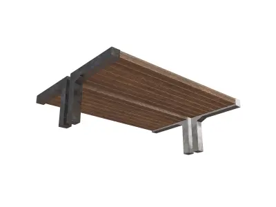 Group Modern Outdoor Bench v3 001 Low-poly 3D model