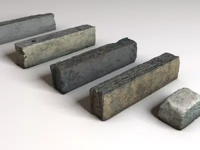 Old concrete blocks 3D model