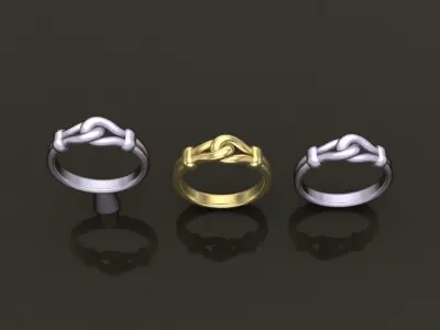 Rope Knot Ring Band Mix Size 3D print model