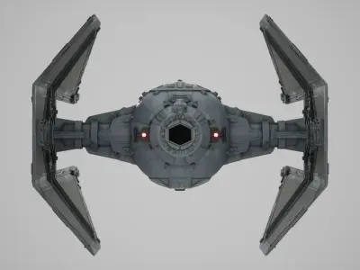 Tie Interceptor Low-poly 3D model