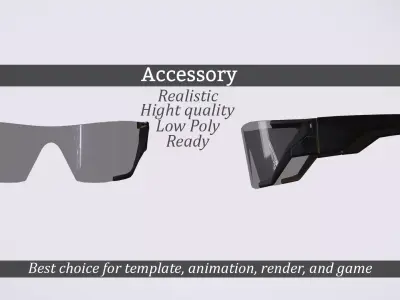 Futuristic Sunglasses Low-poly 3D model