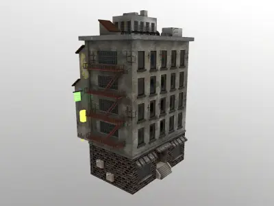 Cyberpunk City - Building 42 Low-poly 3D model