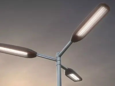 Street-Light 11 Pole-2 Version-5 Low-poly 3D model