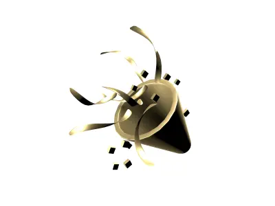 Party Popper v2 003 Low-poly 3D model