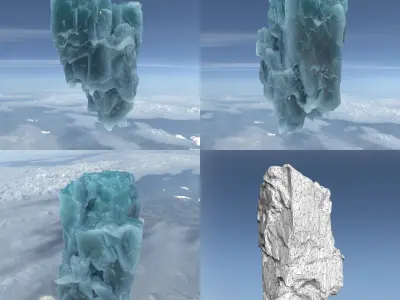Low poly Floating Frozen Iceberg 211207 Low-poly 3D model
