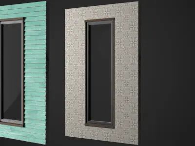 Modular Wooden House Kit Low-poly 3D model