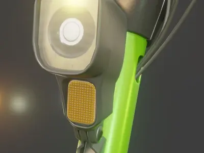 Offroad E-Scooter Green Version Low-poly 3D model