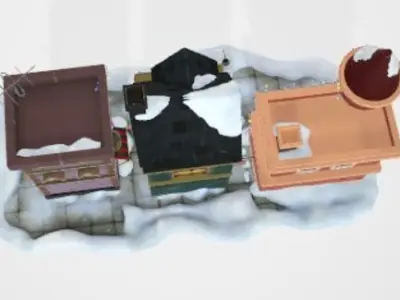 snowy village Free 3D model