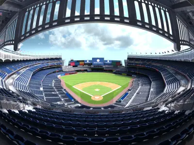  Baseball Stadium with Animated Audience 