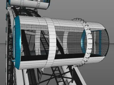 3D Singapore Flyer  Detailed Model  Ferris Wheel model 3D model