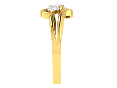 Light Weight Yellow Gold Diamond Ring  -EZ R-193 3D print model