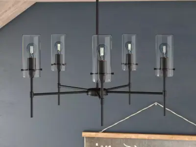 Barham Light Shaded Chandelier - 2 Colour 3D model