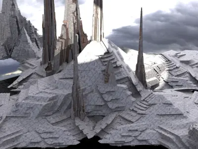 Mothership Colossal Halls Towers 4 3D model