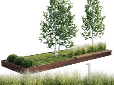 Green Benches 3D model