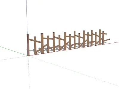 60 Wooden Fence Collection SketchUp SKP Models 3D model