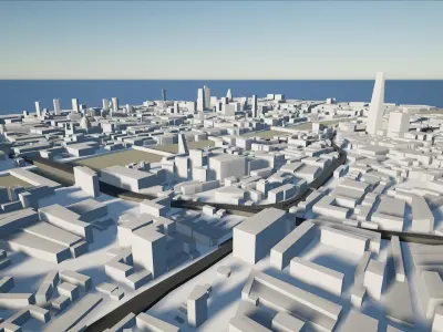 London City  - 21KM -  Multi Formats - Low Poly - VR AR Low-poly 3D model