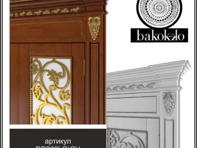 wood door Bakokko double-wing 3D model