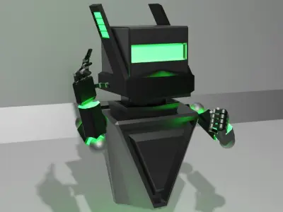 Male Robot Low-poly 3D model